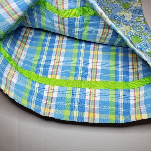 Heartstrings, nautical Dress Blue and Green Starfish/reversible  plaid Sz 4 - Picture 8 of 10